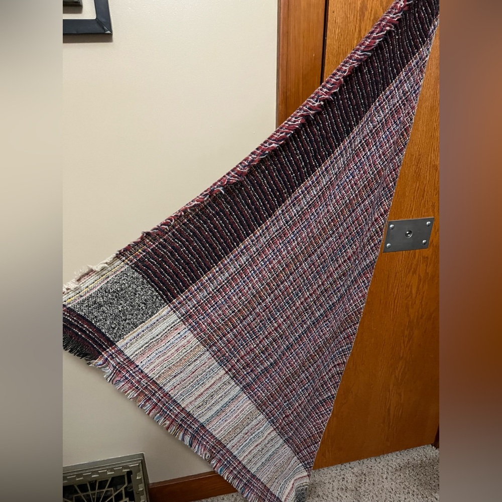 Multi-Color Triangle Scarf - Red/Black/White